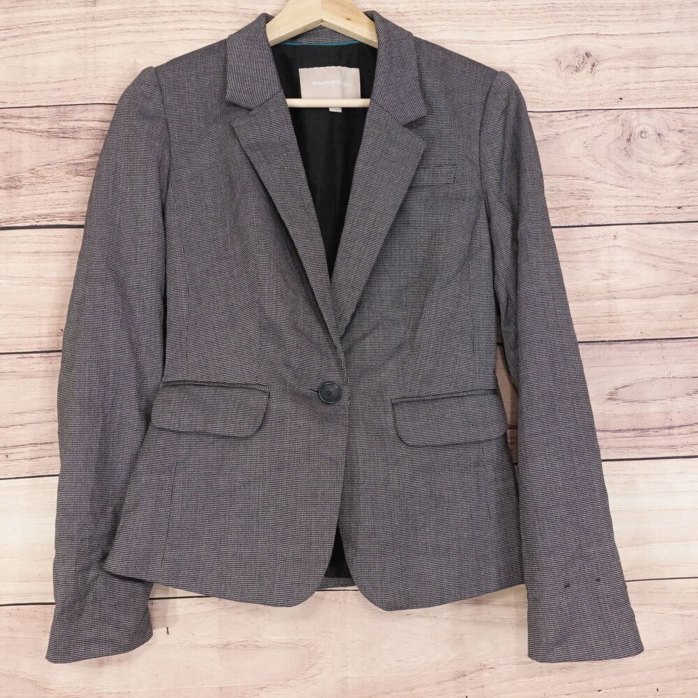 BANANA REPUBLIC GREY SUIT JACKET BLAZER SPORT COAT WOMENS SIZE 0‎